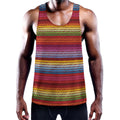 Colorful Mexican Woven Pattern Print Men's Workout Tank Top
