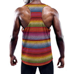 Colorful Mexican Woven Pattern Print Training Tank Top