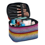 Colorful Mexican Woven Pattern Print Travel Makeup Bag
