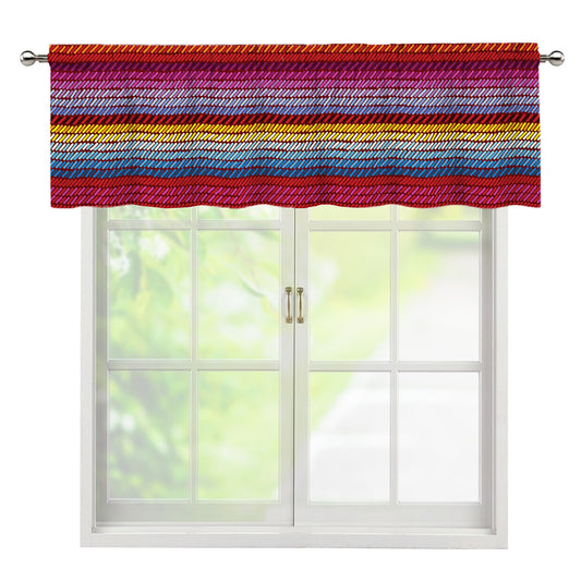 Colorful Mexican Woven Pattern Print Window Valance