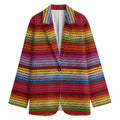 Colorful Mexican Woven Pattern Print Women's Blazer
