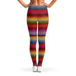 Colorful Mexican Woven Pattern Print Women's Leggings