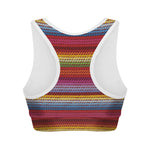 Colorful Mexican Woven Pattern Print Women's Sports Bra