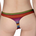 Colorful Mexican Woven Pattern Print Women's Thong