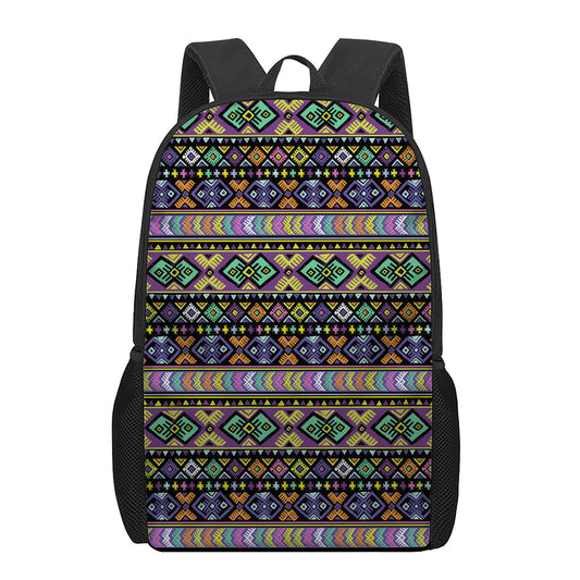 Colorful Native Navajo Tribal Print 17 Inch Backpack