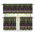 Colorful Native Navajo Tribal Print 3 Piece Kitchen Curtains