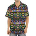 Colorful Native Navajo Tribal Print Aloha Shirt