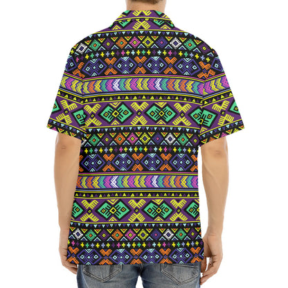 Colorful Native Navajo Tribal Print Aloha Shirt