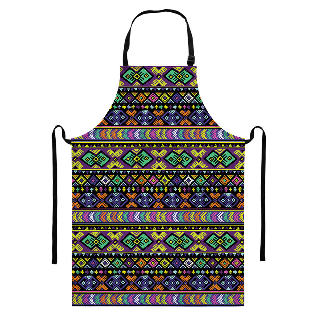Colorful Native Navajo Tribal Print Bib Apron With Pocket