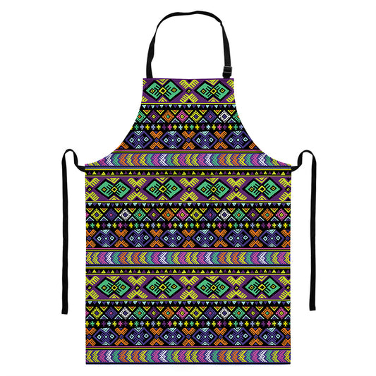 Colorful Native Navajo Tribal Print Bib Apron With Pocket
