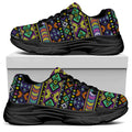 Colorful Native Navajo Tribal Print Black Chunky Shoes