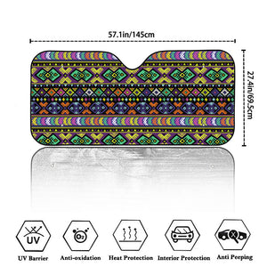 Colorful Native Navajo Tribal Print Car Windshield Sun Shade