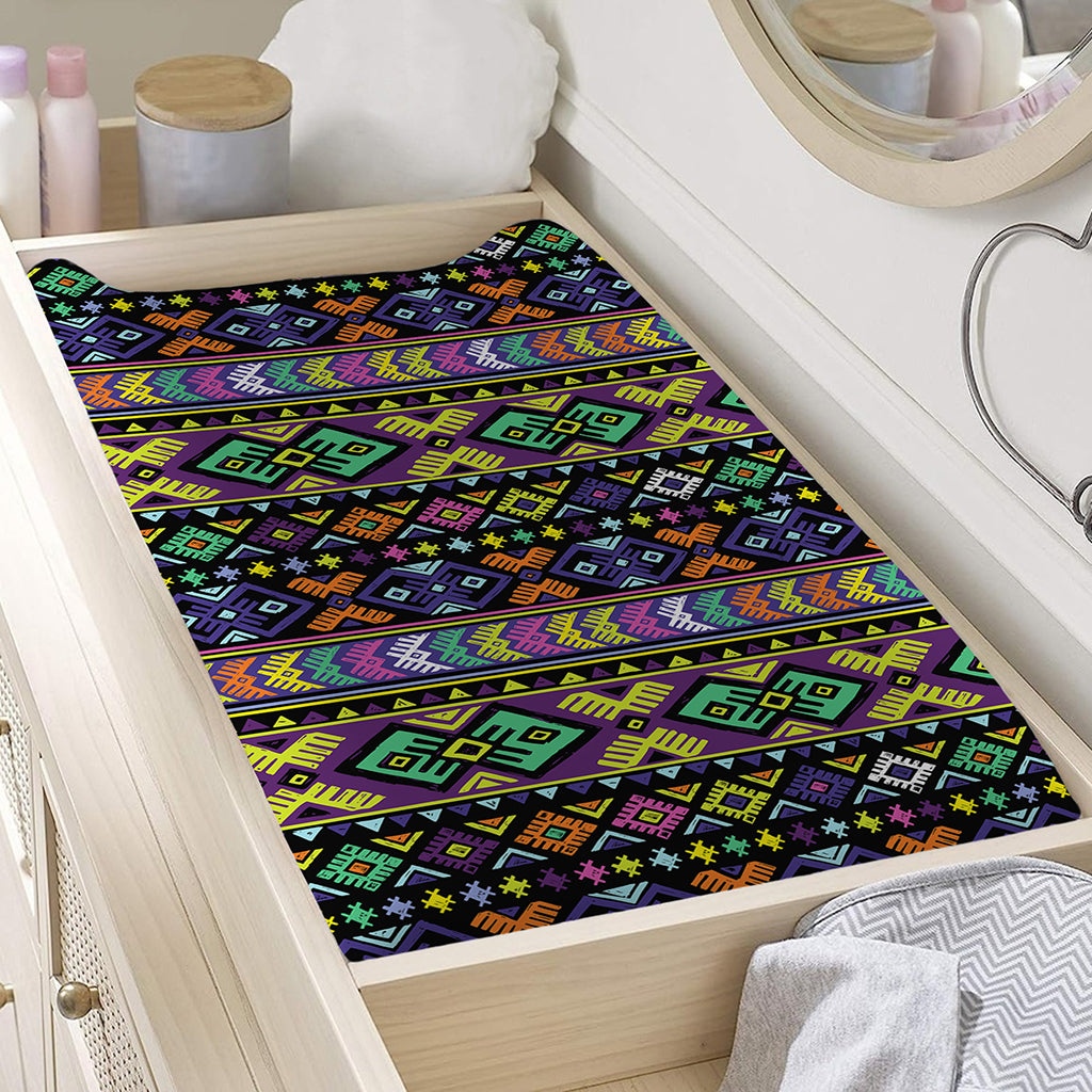 Colorful Native Navajo Tribal Print Changing Pad Cover