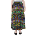 Colorful Native Navajo Tribal Print Chiffon Maxi Skirt