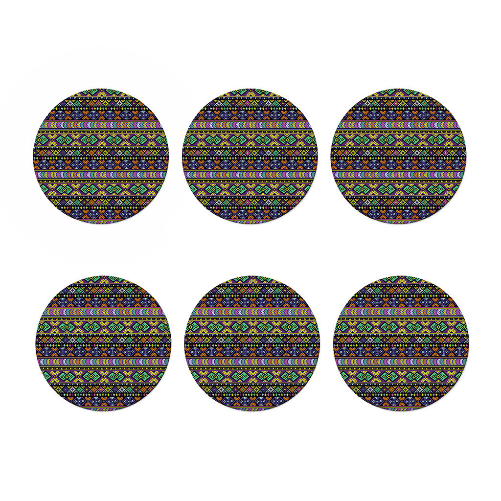 Colorful Native Navajo Tribal Print Coaster Set