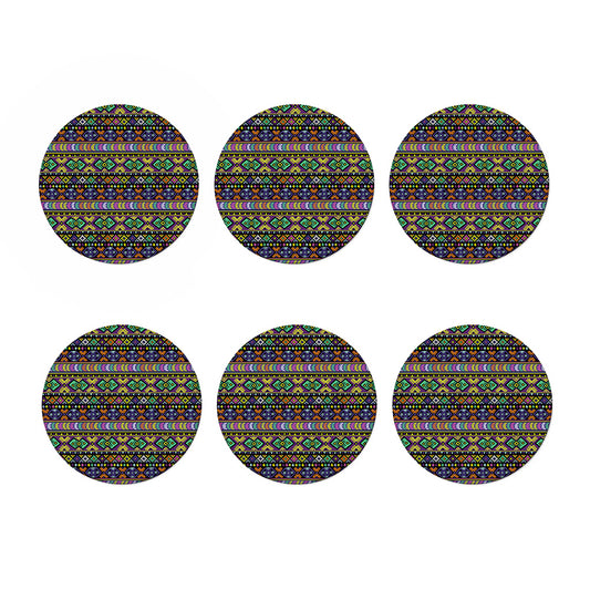 Colorful Native Navajo Tribal Print Coaster Set