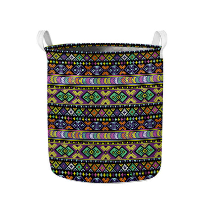 Colorful Native Navajo Tribal Print Collapsible Laundry Basket