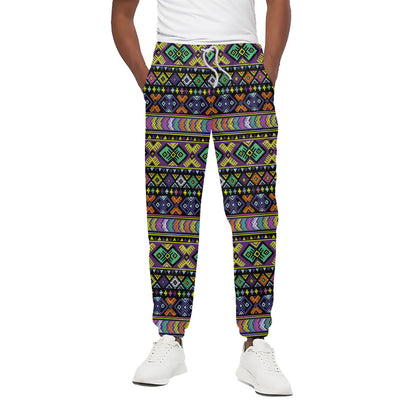 Colorful Native Navajo Tribal Print Cotton Pants