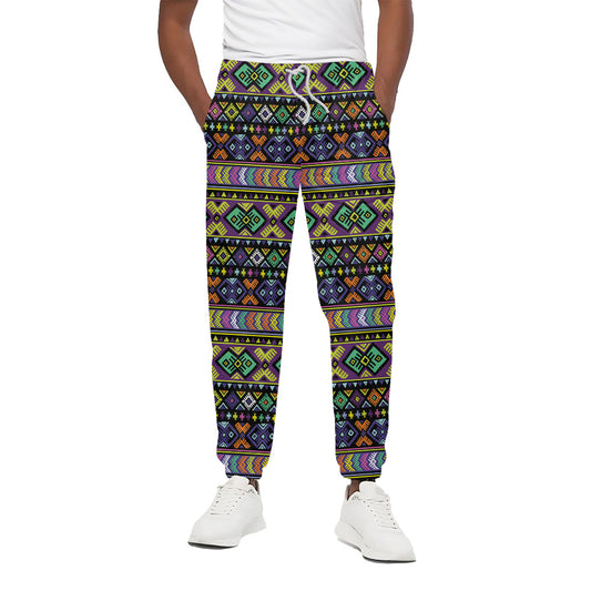 Colorful Native Navajo Tribal Print Cotton Pants
