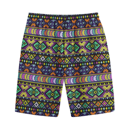 Colorful Native Navajo Tribal Print Cotton Shorts