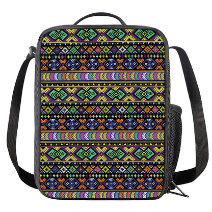 Colorful Native Navajo Tribal Print Crossbody Lunch Bag