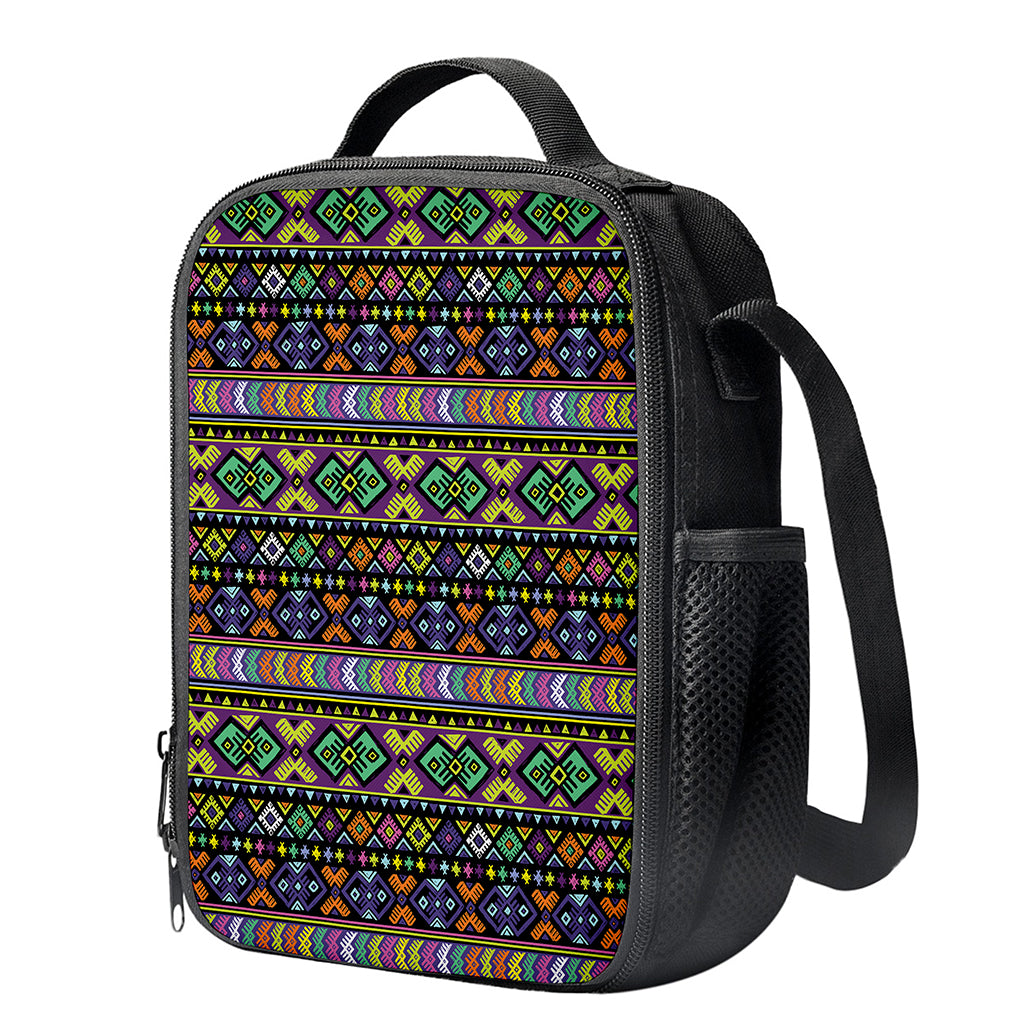 Colorful Native Navajo Tribal Print Crossbody Lunch Bag