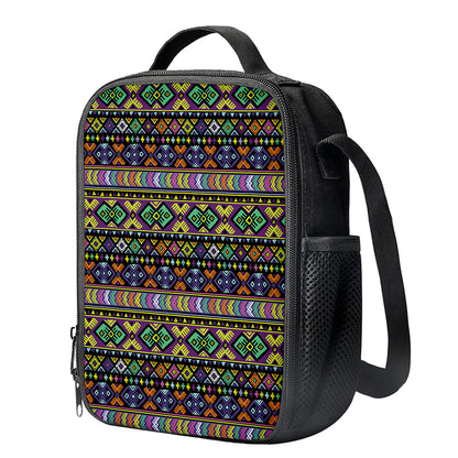 Colorful Native Navajo Tribal Print Crossbody Lunch Bag