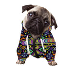 Colorful Native Navajo Tribal Print Dog Zip Up Hoodie