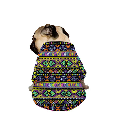 Colorful Native Navajo Tribal Print Dog Zip Up Jacket