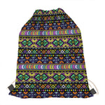 Colorful Native Navajo Tribal Print Drawstring Bag