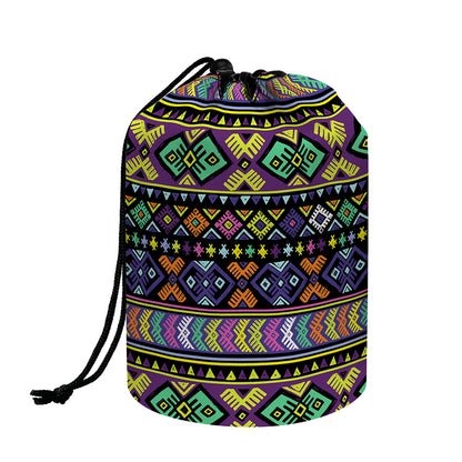 Colorful Native Navajo Tribal Print Drawstring Makeup Bag