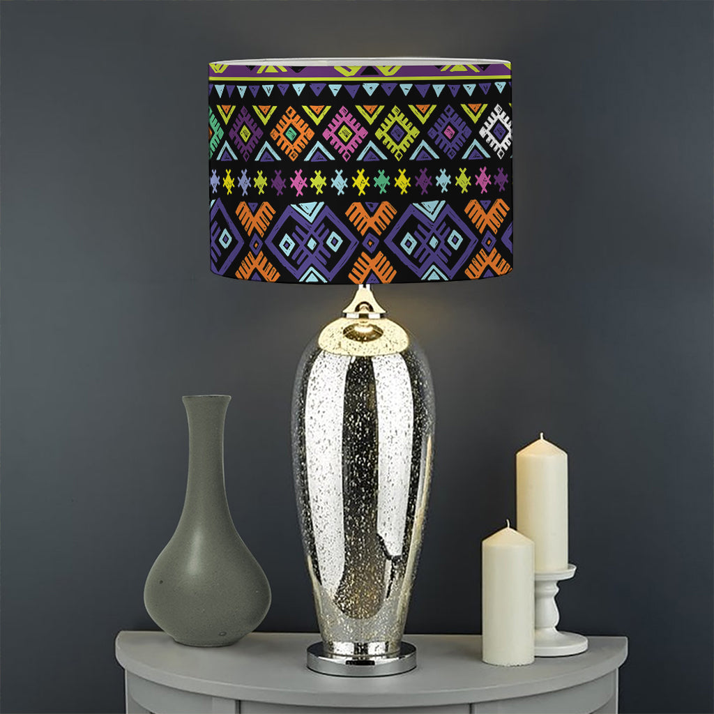 Colorful Native Navajo Tribal Print Drum Lamp Shade