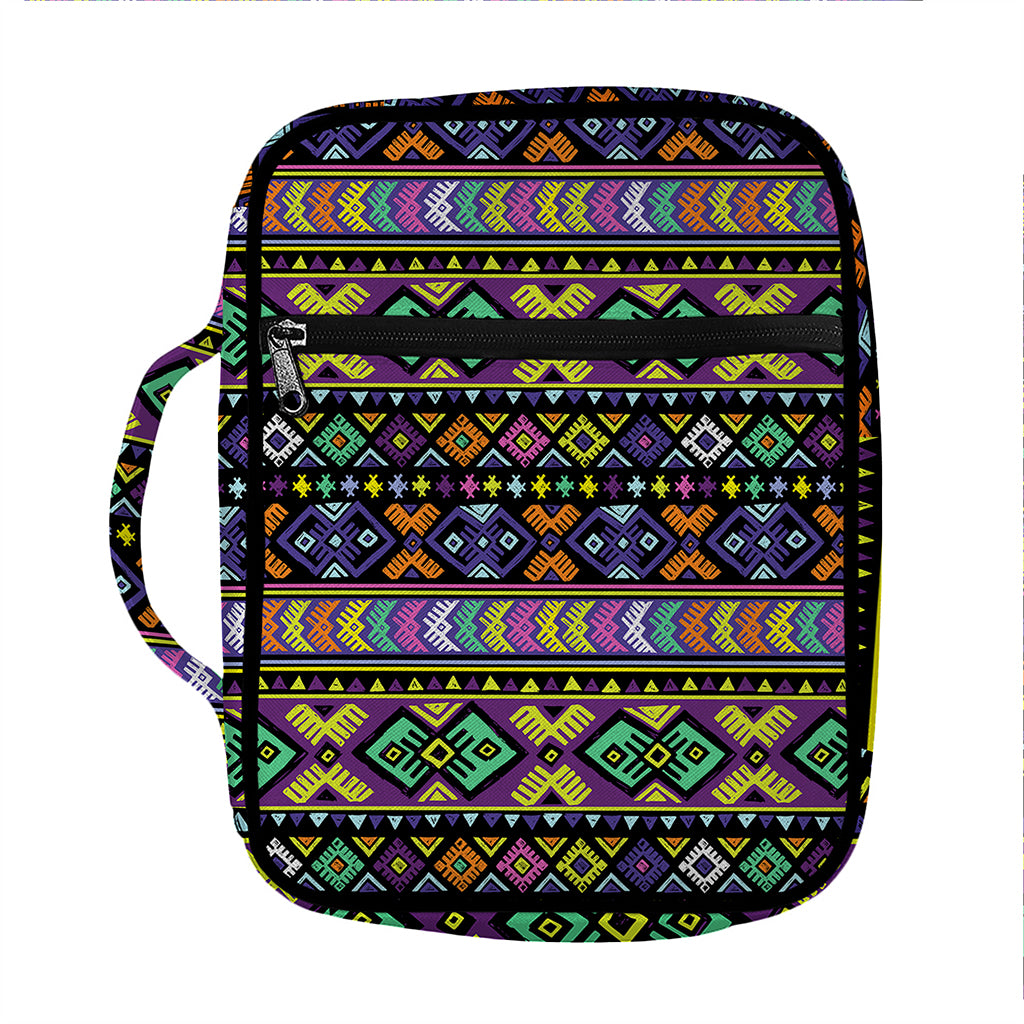 Colorful Native Navajo Tribal Print Front Pocket Bible Bag