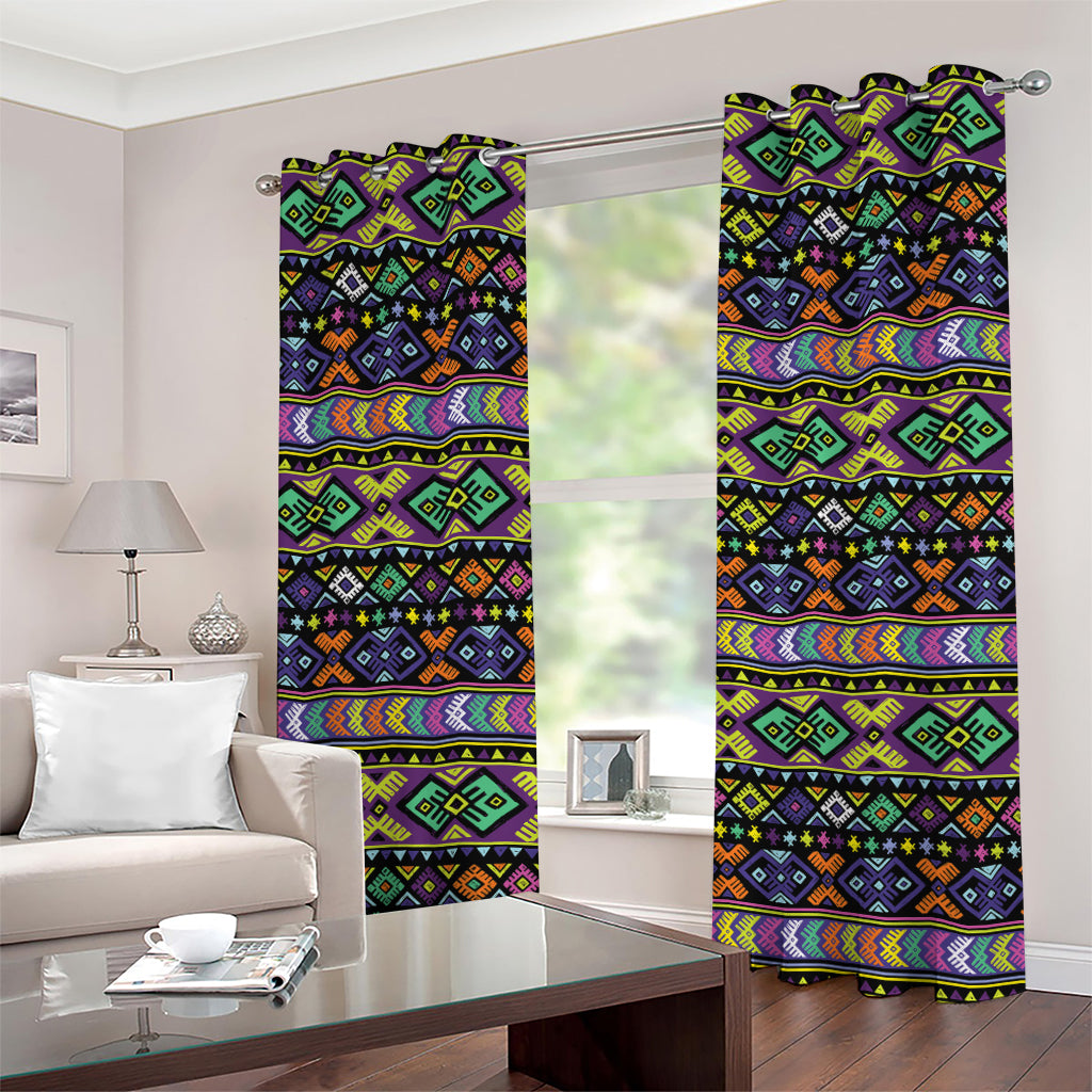 Colorful Native Navajo Tribal Print Grommet Curtains