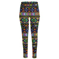 Colorful Native Navajo Tribal Print High-Waisted Pocket Leggings