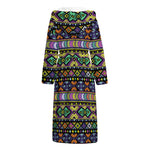 Colorful Native Navajo Tribal Print Hooded Bathrobe