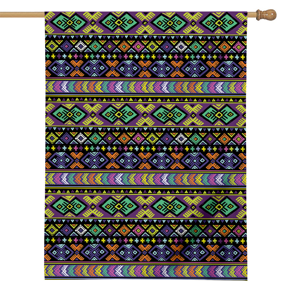 Colorful Native Navajo Tribal Print House Flag