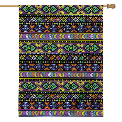 Colorful Native Navajo Tribal Print House Flag