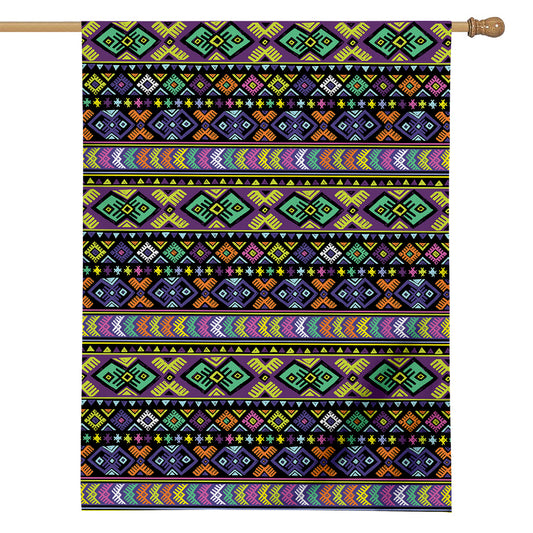 Colorful Native Navajo Tribal Print House Flag
