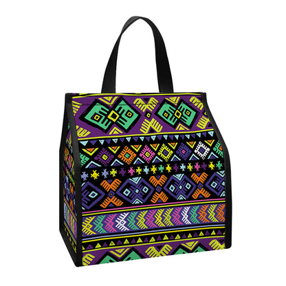 Colorful Native Navajo Tribal Print Insulated Lunch Tote