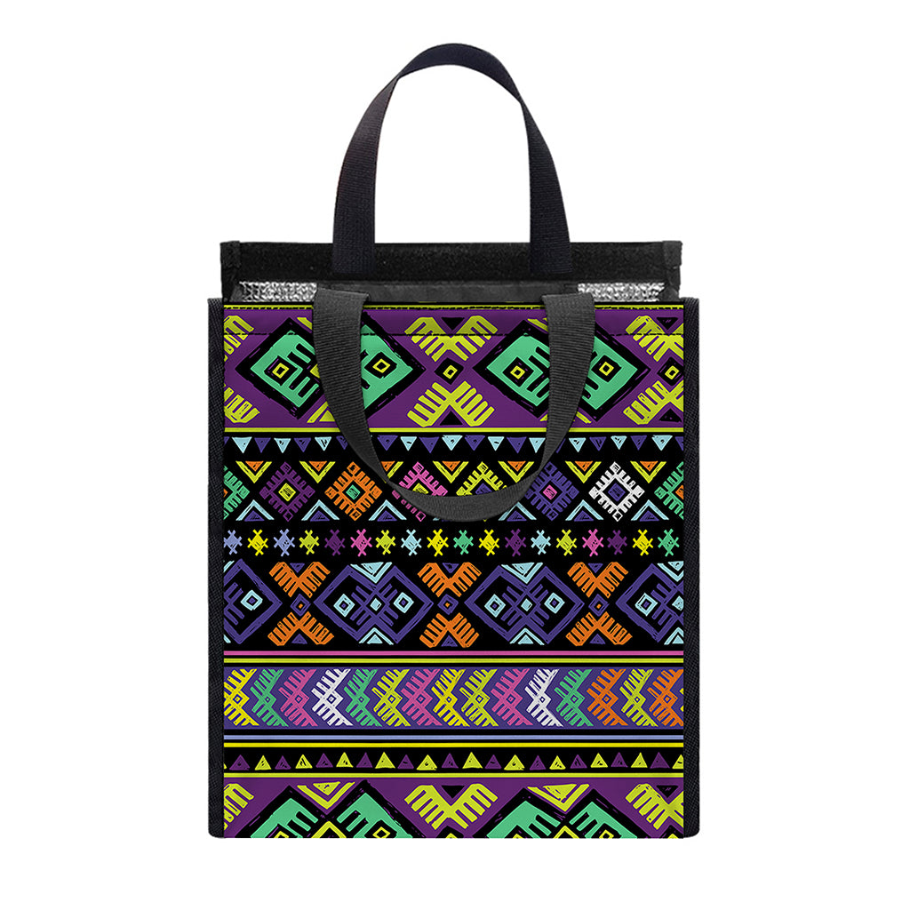 Colorful Native Navajo Tribal Print Insulated Lunch Tote