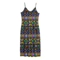 Colorful Native Navajo Tribal Print Jersey Midi Cami Dress