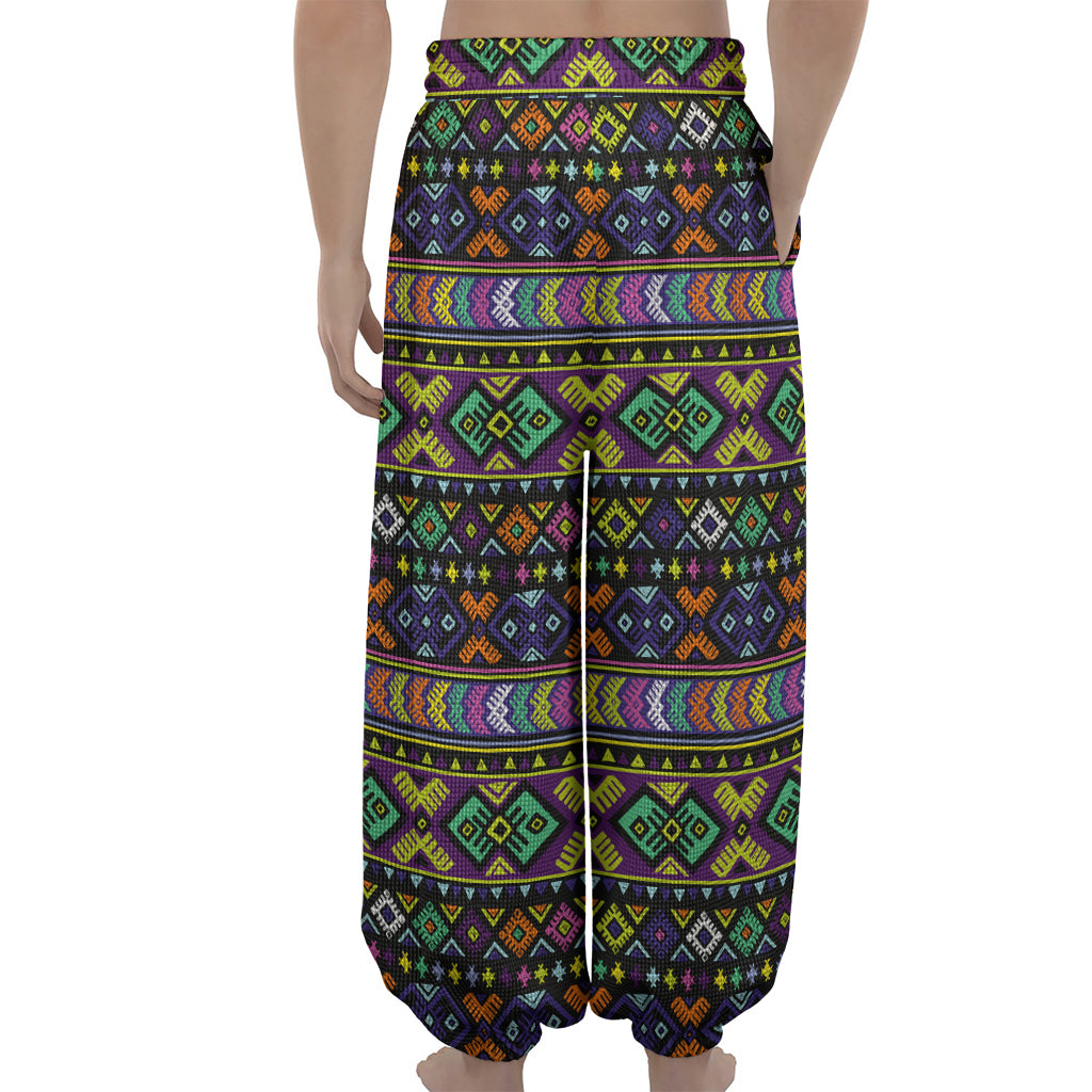 Colorful Native Navajo Tribal Print Lantern Pants