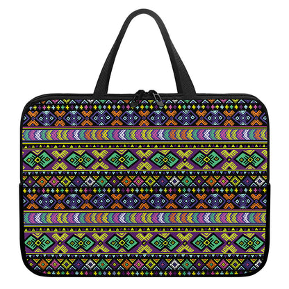 Colorful Native Navajo Tribal Print Laptop Sleeve With Handle