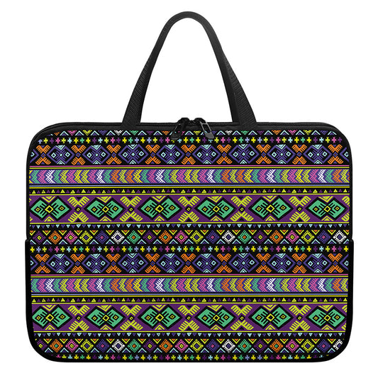Colorful Native Navajo Tribal Print Laptop Sleeve With Handle