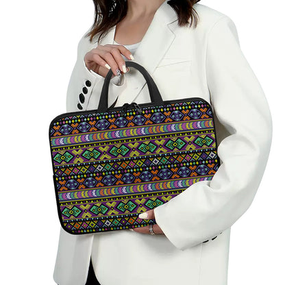 Colorful Native Navajo Tribal Print Laptop Sleeve With Handle