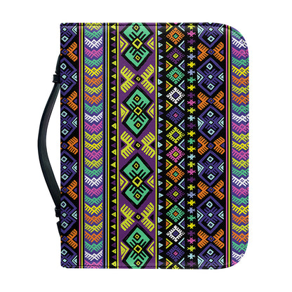 Colorful Native Navajo Tribal Print Leather Bible Cover