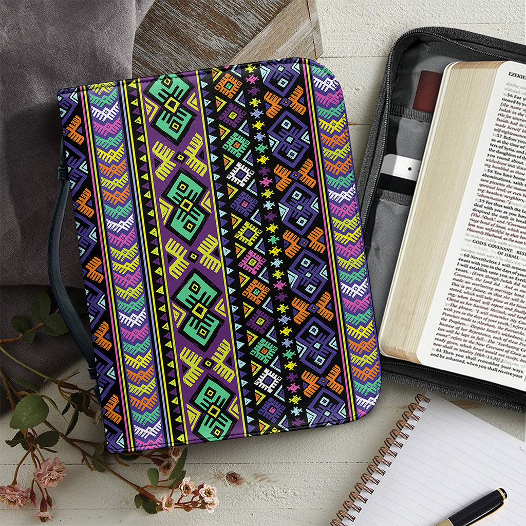 Colorful Native Navajo Tribal Print Leather Bible Cover