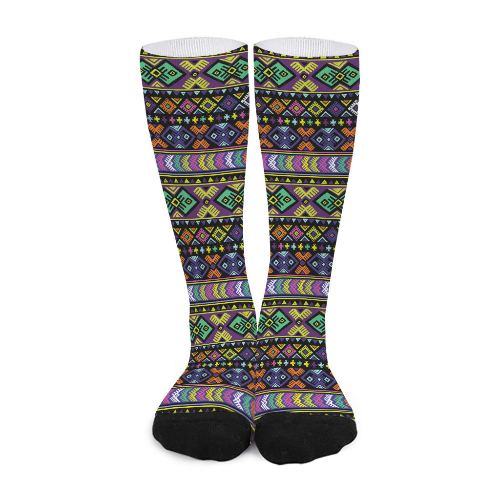 Colorful Native Navajo Tribal Print Long Socks