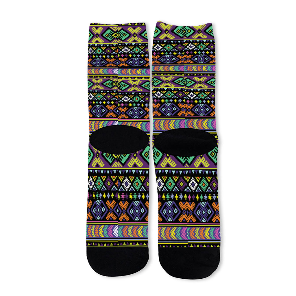 Colorful Native Navajo Tribal Print Long Socks